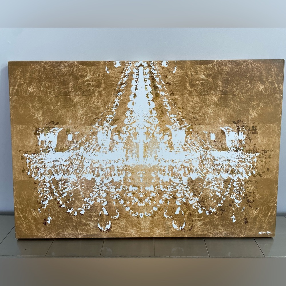 Oliver Gal Gold and White Chandelier Artwork